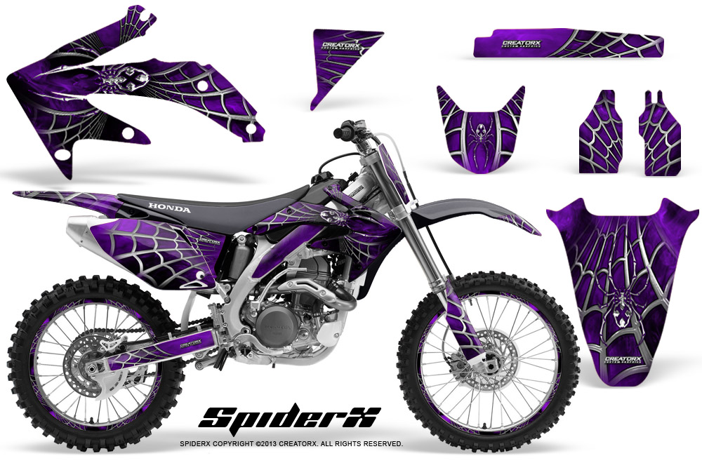 Honda CRF 450R 05-08 Graphics Kit SpiderX Purple NP Rims